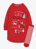 TU Girls’ Red White Christmas Nightdress & Striped Socks Set