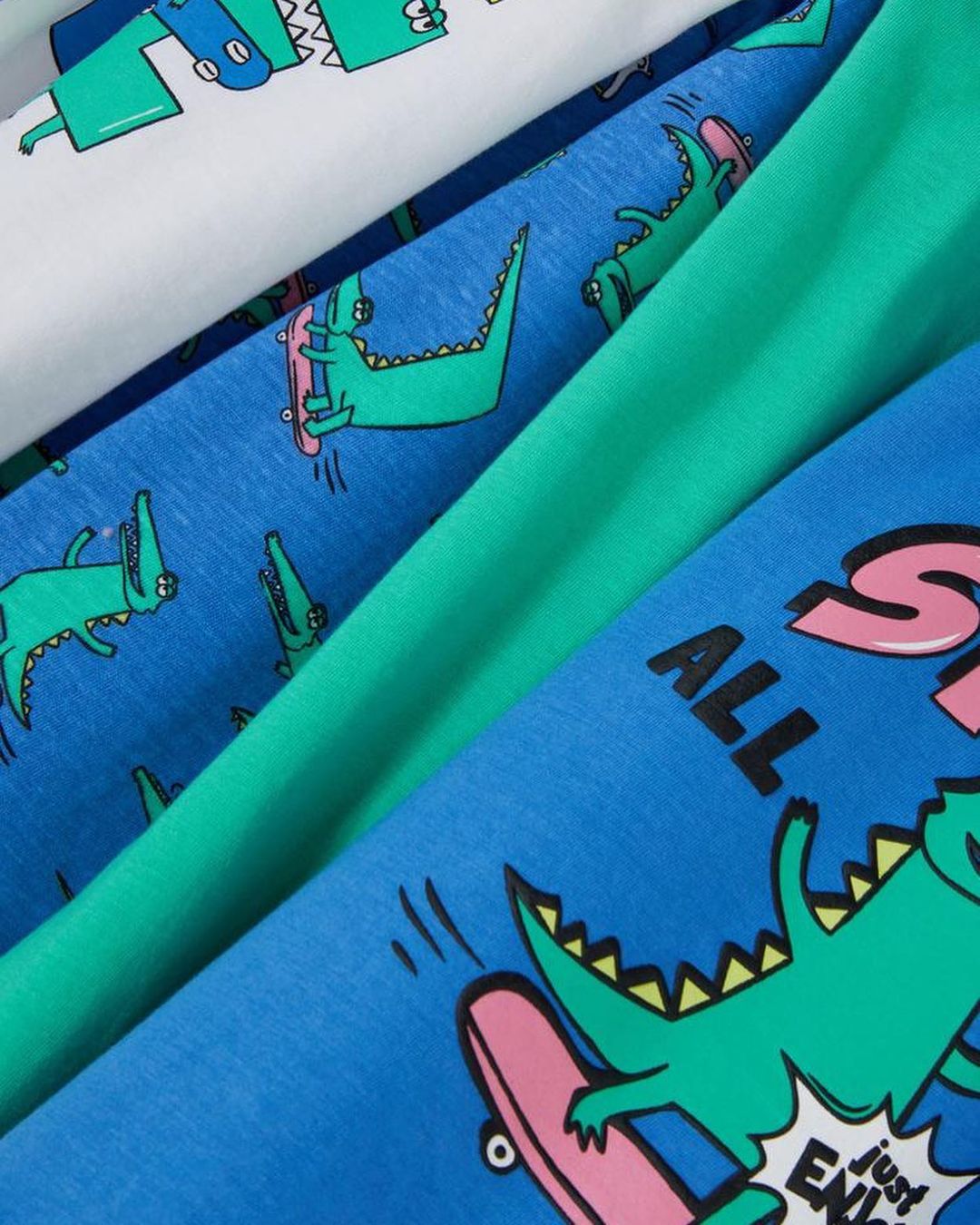 Primark Boys Cotton Pyjama Sets (Sold Separately) – Skate Dinosaur & Skate Life