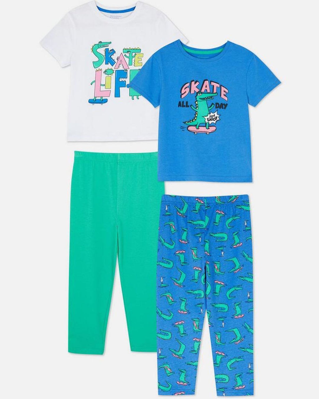 Primark Boys Cotton Pyjama Sets (Sold Separately) – Skate Dinosaur & Skate Life